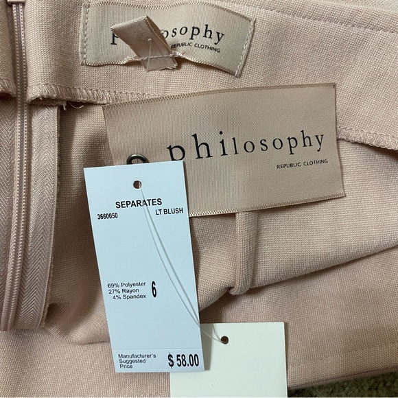 Philosophy light pink blush workwear office career pencil skirt size 6, NWT - Picture 8 of 9